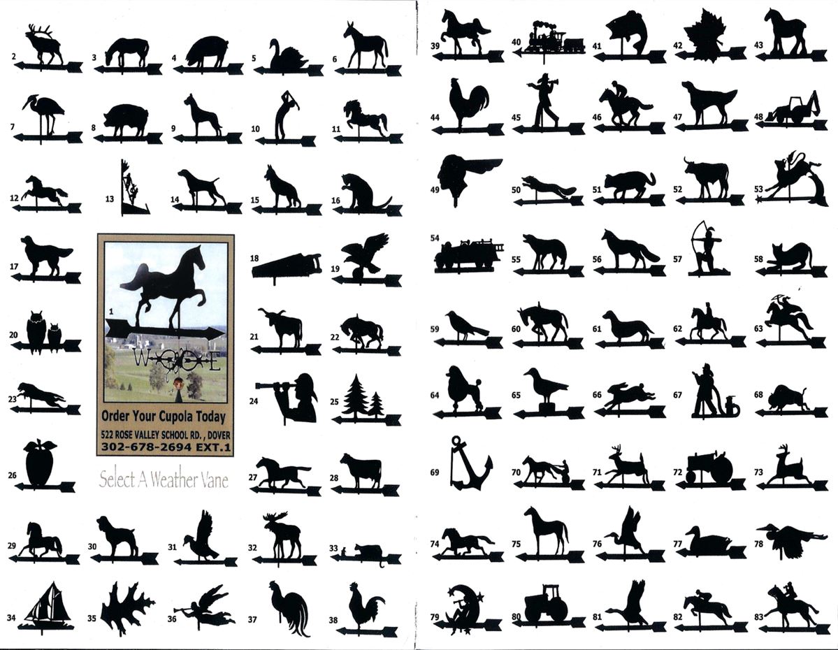 selection three of weather vane cupolas